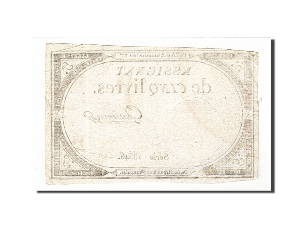 France, 5 Livres, 1793, Chaignet, KM:A76, 1793-10-31, EF(40-45), Lafaurie:171