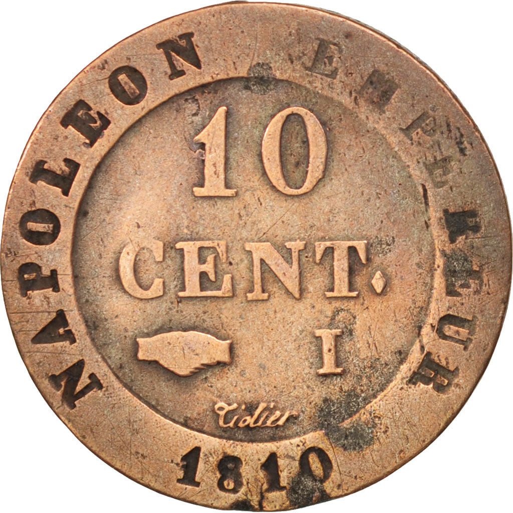 Frankreich, Napoléon I, 10 Centimes, 1810, Limoges, VF(20-25), Billon, KM:676.5