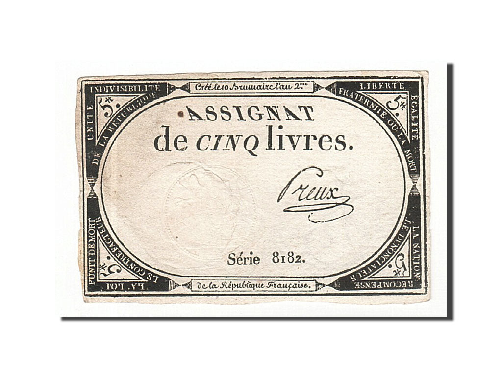 Frankreich, 5 Livres, 1793, Preux, KM:A76, 1793-10-31, EF(40-45), Lafaurie:171