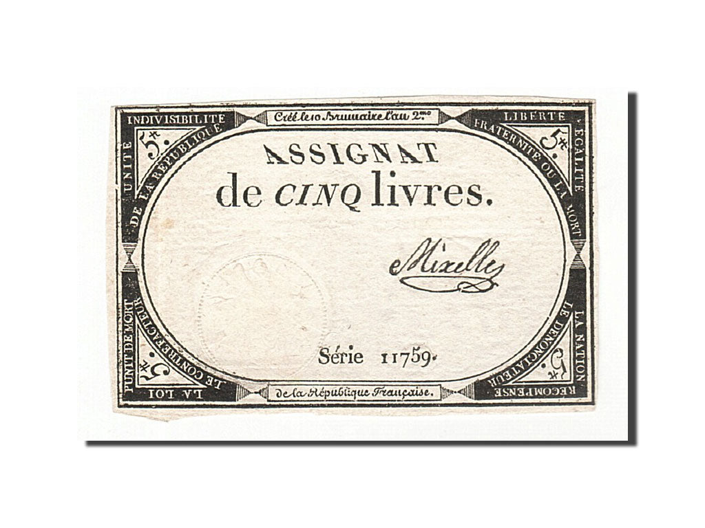 France, 5 Livres, 1793, 1793-10-31, Mixelle, KM:A76, TTB, Lafaurie:171