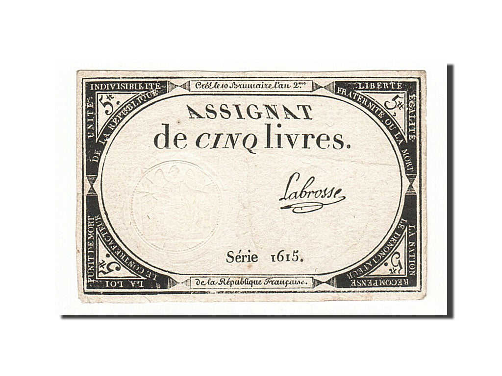 France, 5 Livres, 1793, Labrosse, KM:A76, 1793-10-31, EF(40-45), Lafaurie:171