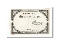 Banknote, France, 5 Livres, 1793, Bruron, 1793-10-31, EF(40-45), KM:A76