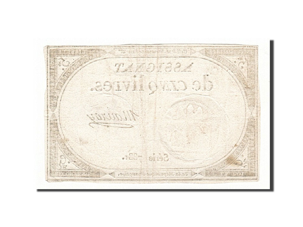 France, 5 Livres, 1793, Mauroy, KM:A76, 1793-10-31, EF(40-45), Lafaurie:171