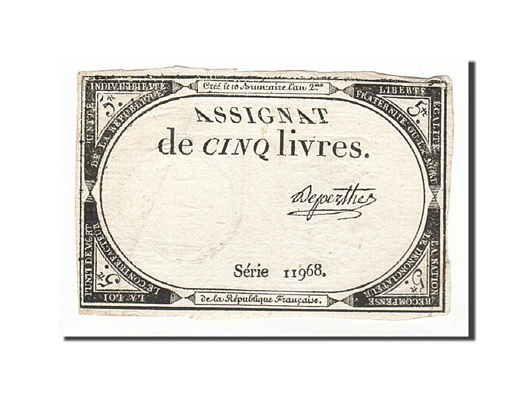 France, 5 Livres, 1793, Duperthe, KM:A76, 1793-10-31, EF(40-45), Lafaurie:171
