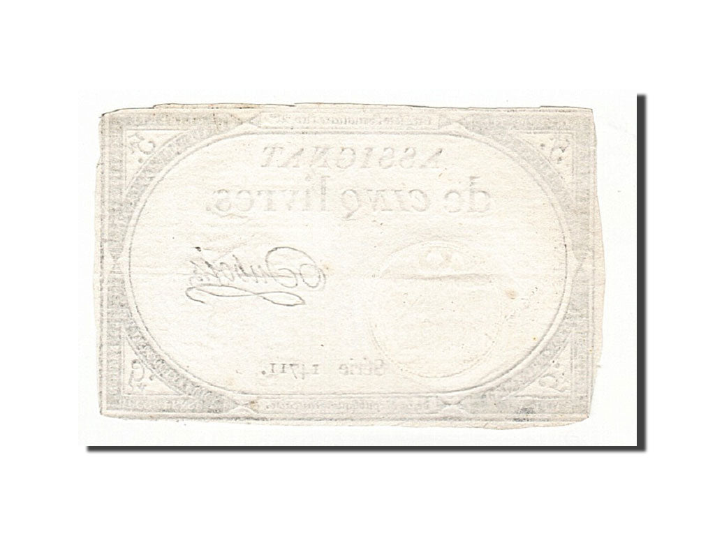 Banknote, France, 5 Livres, 1793, Dubois, 1793-10-31, EF(40-45), KM:A76