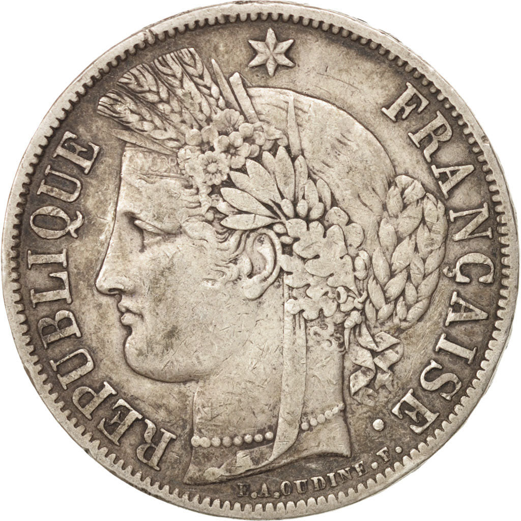 Coin, France, Cérès, 5 Francs, 1850, Paris, EF(40-45), Silver, KM:761.1