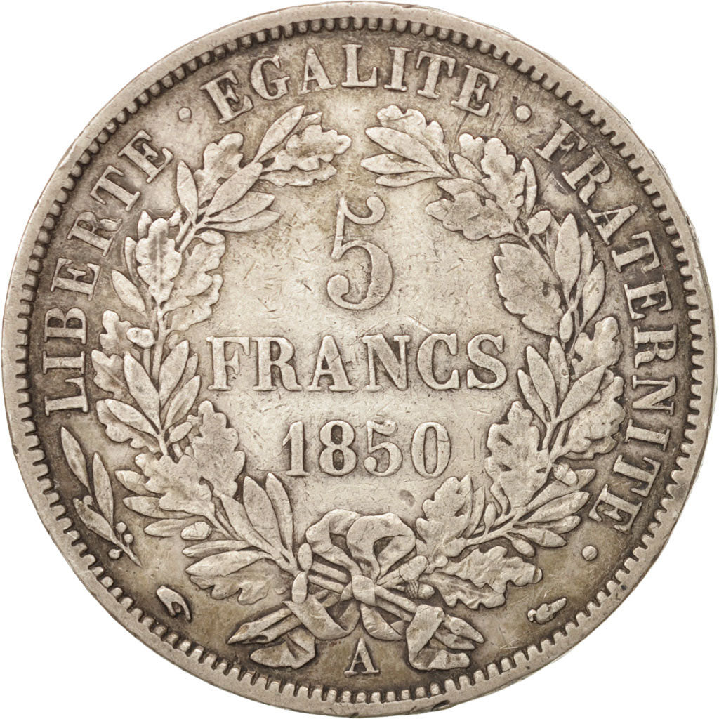 Coin, France, Cérès, 5 Francs, 1850, Paris, EF(40-45), Silver, KM:761.1