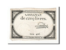 Banknote, France, 5 Livres, 1793, Lambert, 1793-10-31, EF(40-45), KM:A76