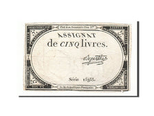 Billete, Francia, 5 Livres, 1793, Duperthe, 1793-10-31, MBC, KM:A76
