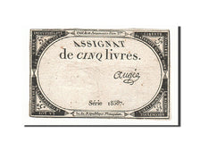 Francia, 5 Livres, 1793, Augée, KM:A76, 1793-10-31, MB+, Lafaurie:171