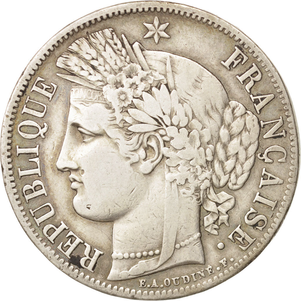 France, Cérès, 5 Francs, 1849, Paris, VF(30-35), Silver, KM:761.1, Gadoury:719