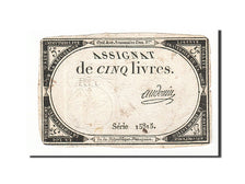 Banknote, France, 5 Livres, 1793, Audoin, 1793-10-31, VF(30-35), KM:A76