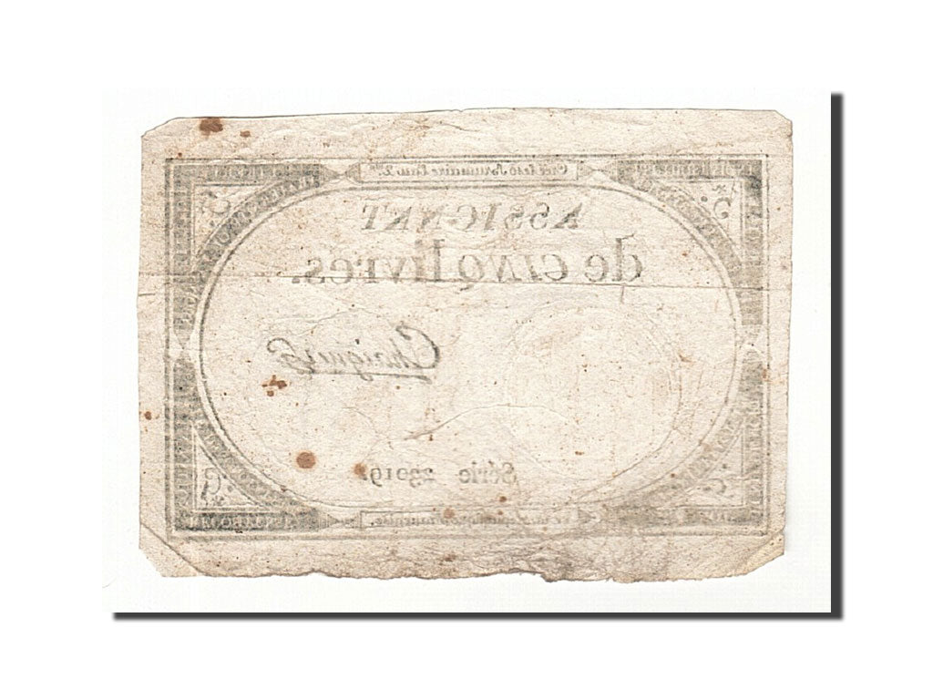 Banknote, France, 5 Livres, 1793, Chaignet, 1793-10-31, VF(30-35), KM:A76