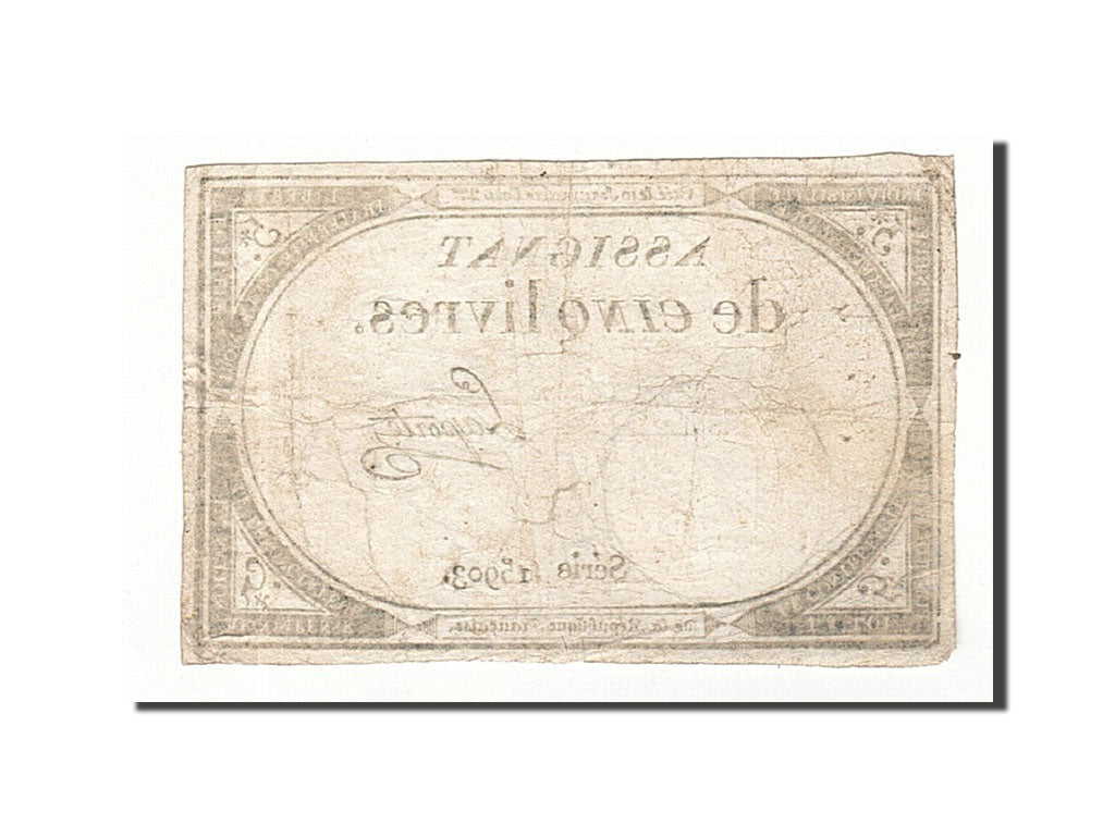 Francia, 5 Livres, 1793, Laporte, KM:A76, 1793-10-31, MB+, Lafaurie:171