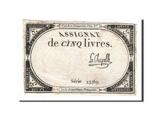 France, 5 Livres, 1793, La Chapelle, KM:A76, 1793-10-31, VF(30-35), Lafaurie:171