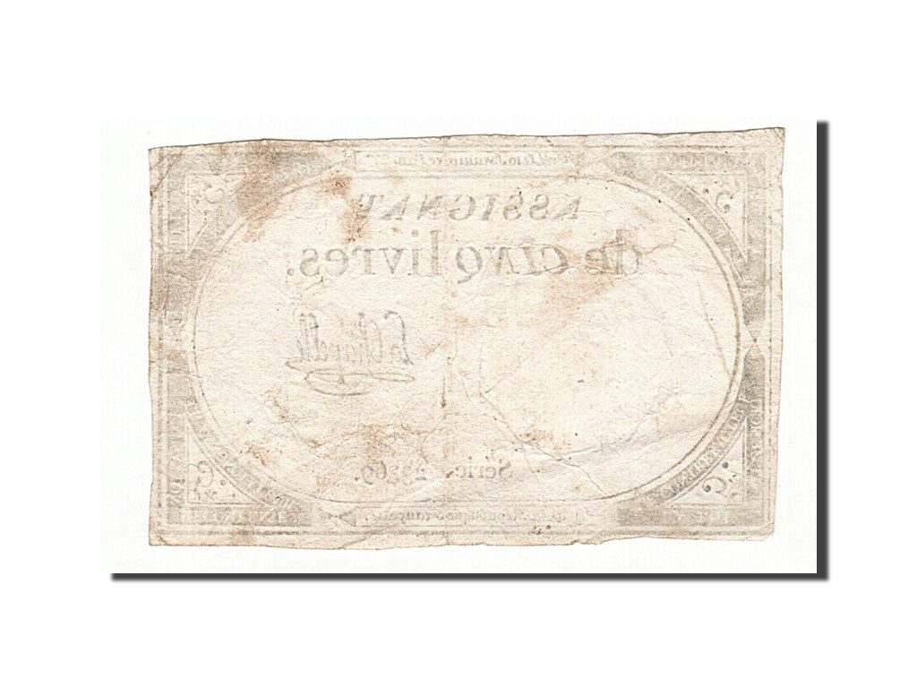 France, 5 Livres, 1793, La Chapelle, KM:A76, 1793-10-31, VF(30-35), Lafaurie:171