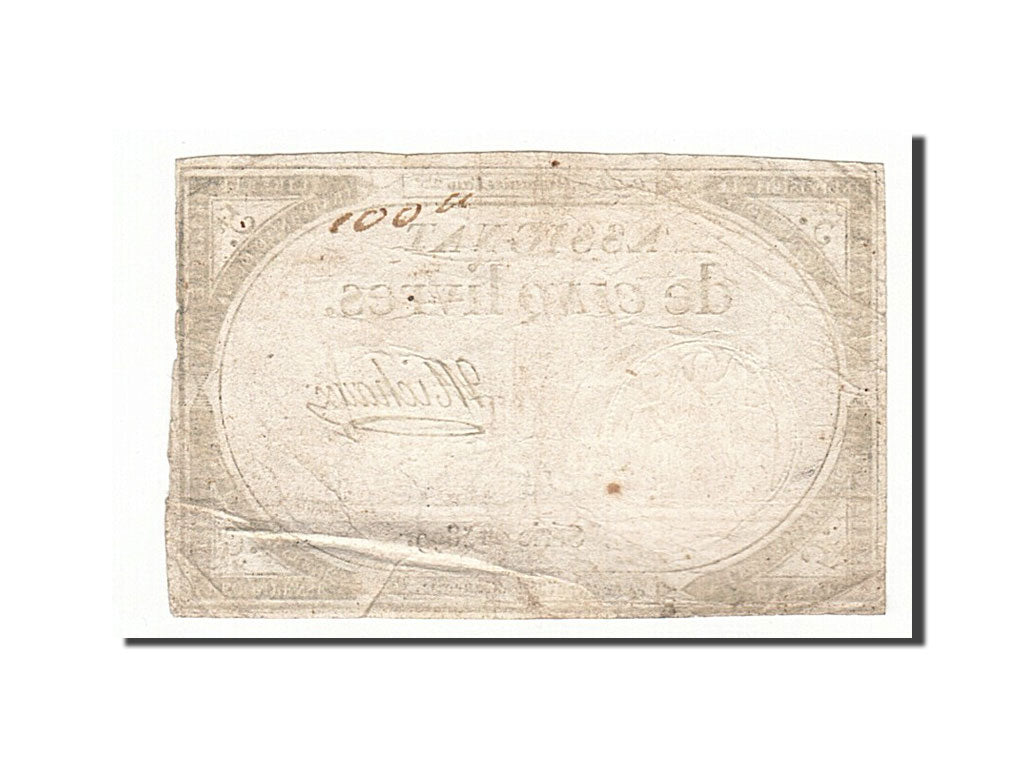 Banknote, France, 5 Livres, 1793, Michaux, 1793-10-31, VF(20-25), KM:A76