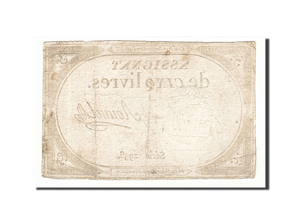 France, 5 Livres, 1793, Roussel, KM:A76, 1793-10-31, VF(20-25), Lafaurie:171