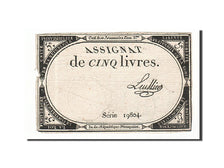 France, 5 Livres, 1793, Lhuillier, KM:A76, 1793-10-31, VF(20-25), Lafaurie:171