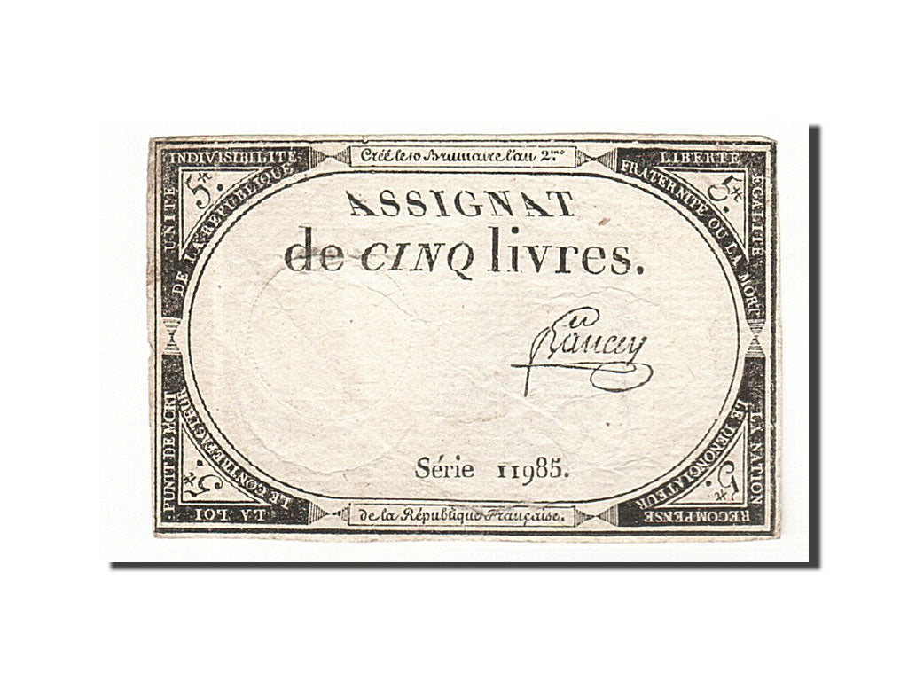 France, 5 Livres, 1793, Bancey, KM:A76, 1793-10-31, VF(20-25), Lafaurie:171