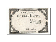 France, 5 Livres, 1793, D'Osseville, KM:A76, 1793-10-31, VF(20-25), Lafaurie:171