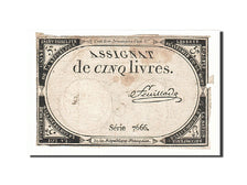Banknote, France, 5 Livres, 1793, Feuillade, 1793-10-31, VF(20-25), KM:A76
