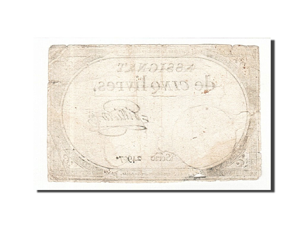 France, 5 Livres, 1793, 1793-10-31, Gilliers, KM:A76, TB, Lafaurie:171