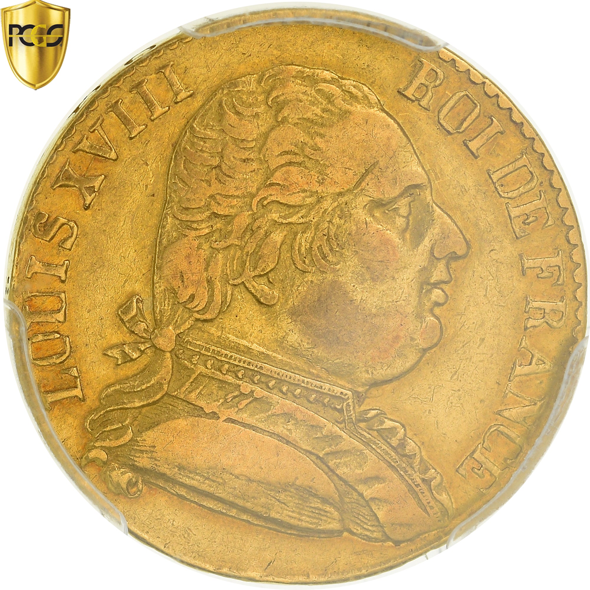 Coin, France, 20 Francs Or, 1815, London, PCGS, XF 45 , Gold, graded