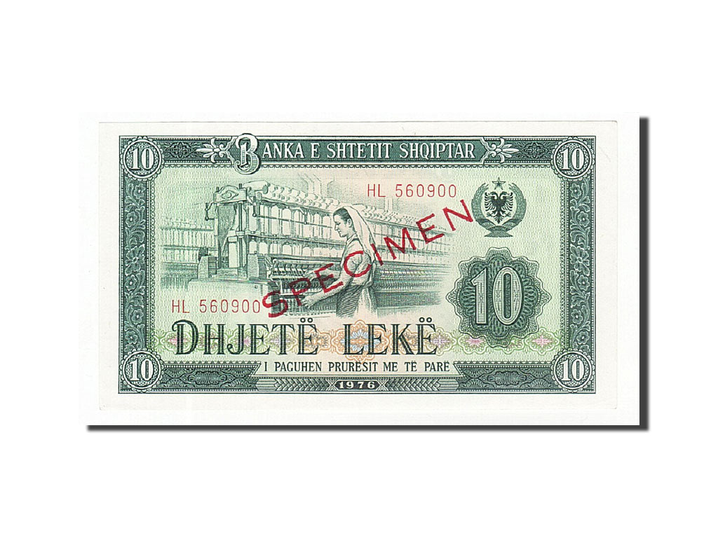 Albania, 10 Lekë, 1976, KM:43s2, 1976, UNC(65-70), SPECIMEN