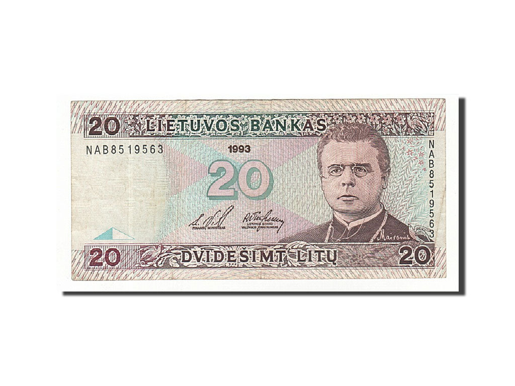 Lithuania, 20 Litu, 1993, KM:57a, 1993, EF(40-45)