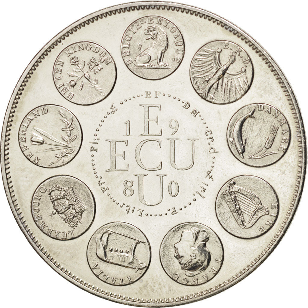 France, Ecu Europa, French Fifth Republic, Arts & Culture, 1980, Rodier, Medal
