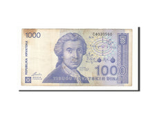 Billet, Croatie, 1000 Dinara, 1991, 1991-10-08, KM:22a, TB+
