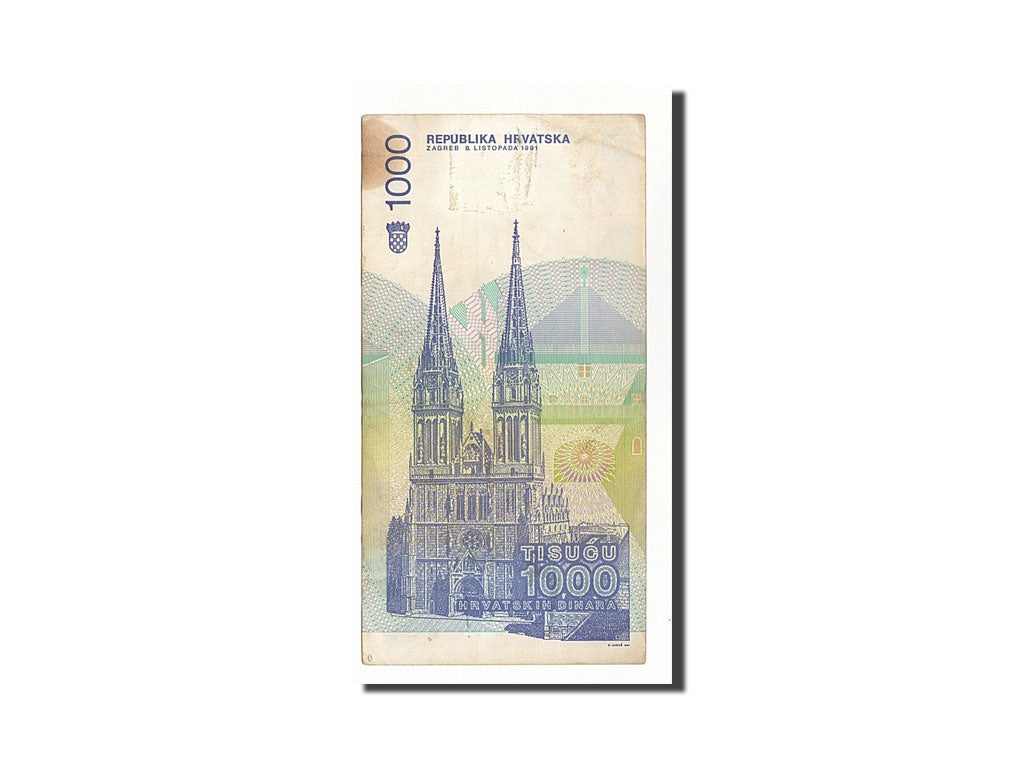Banknote, Croatia, 1000 Dinara, 1991, 1991-10-08, KM:22a, VF(30-35)