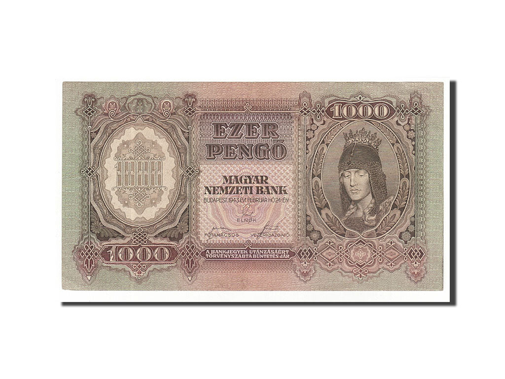 Hungary, 1000 Pengö, 1943, 1943-02-24, KM:116, AU(55-58)