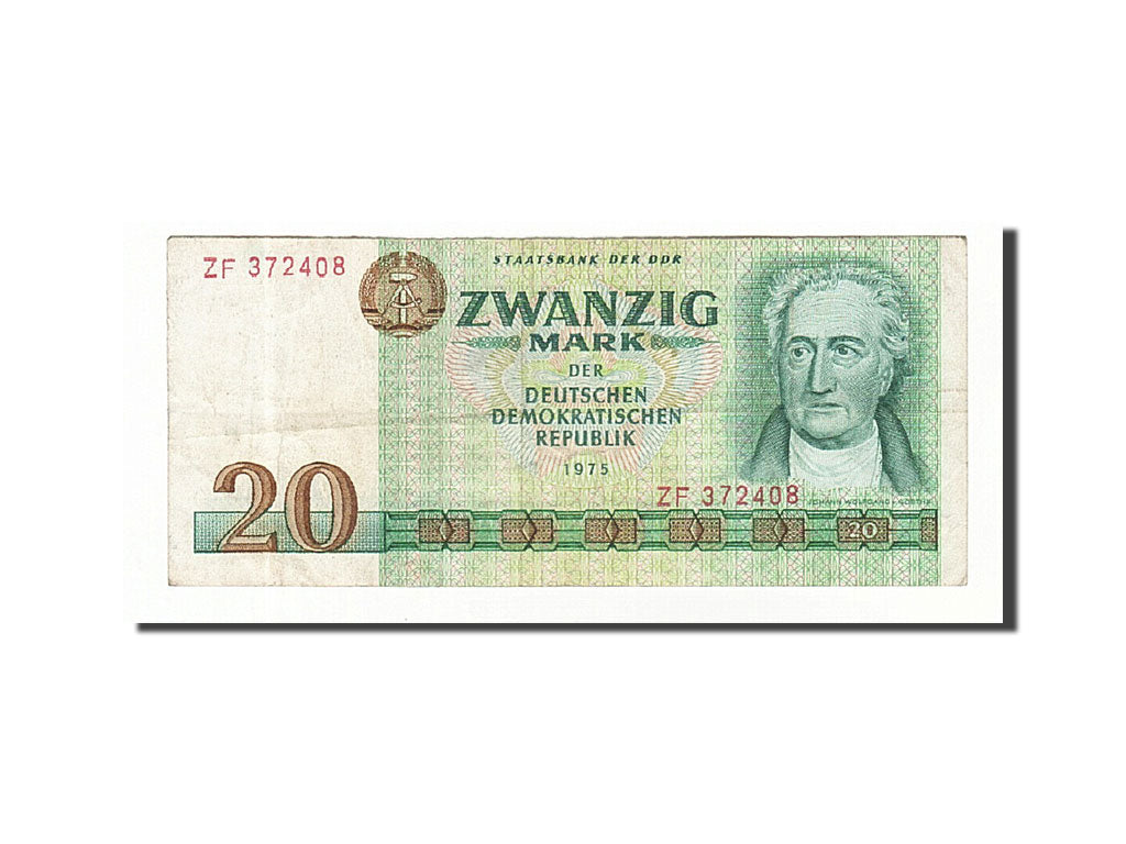 Germany - Democratic Republic, 20 Mark, 1975, KM:29a, VF(30-35)