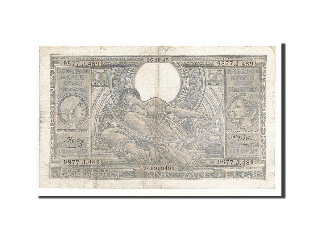 Banknote, Belgium, 100 Francs-20 Belgas, 1942, 1942-10-16, KM:112, VF(30-35)
