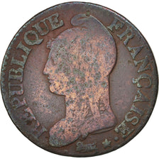 France, Dupré, 5 Centimes, 1796, Lille, F(12-15), Bronze, KM:640.11, Gadoury126