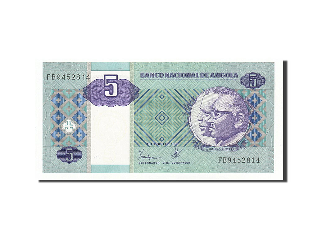 Banknote, Angola, 5 Kwanzas, 1999, 10.1999, KM:144a, UNC(65-70)
