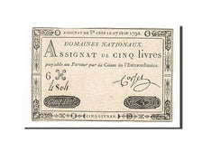 Frankreich, 5 Livres, 1792, Corset, KM:A60, 1792-06-27, EF(40-45), Lafaurie:155