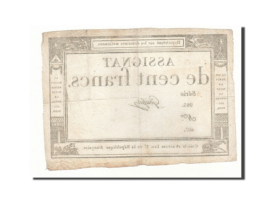 France, 100 Francs, 1795, Goussu, KM:A78, 1795-01-07, EF(40-45), Lafaurie:173