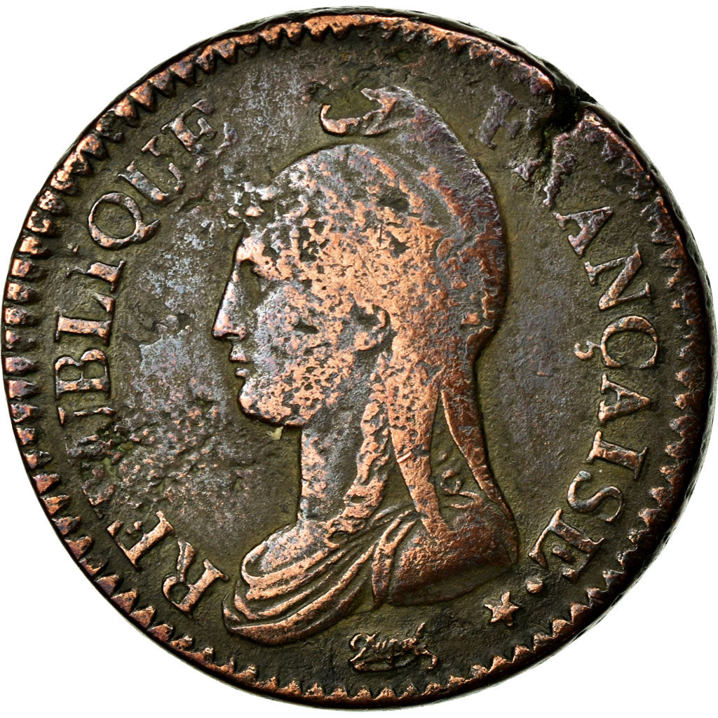 Coin, France, Dupré, Decime, 1799, Metz, VF(20-25), Bronze, KM:644.2