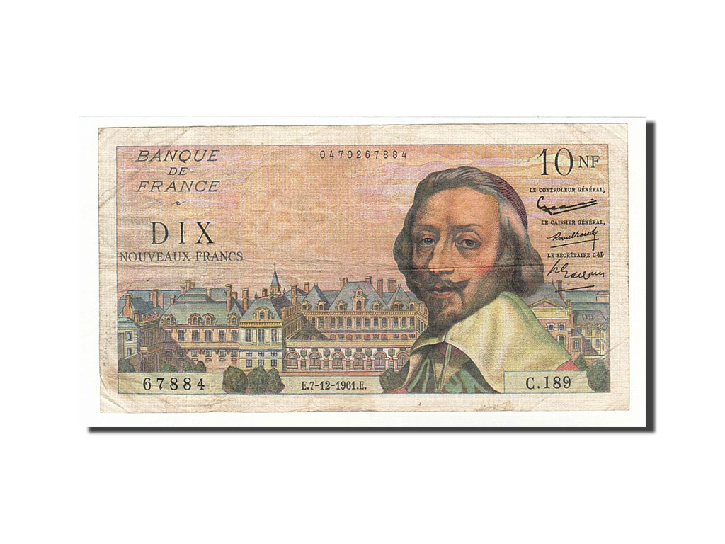 France, 10 Nouveaux Francs, 1961, KM:142a, 1961-12-07, VF(20-25), Fayette:57.16