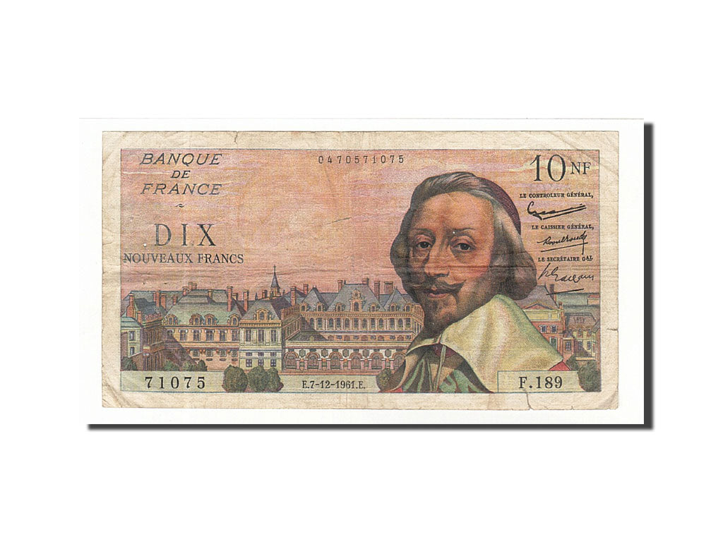 Frankreich, 10 Nouveaux Francs, 1961, KM:142a, 1961-12-07, VF(20-25), Fayette...
