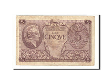 Geldschein, Italien, 5 Lire, 1944, 1944-11-23, KM:31b, S+