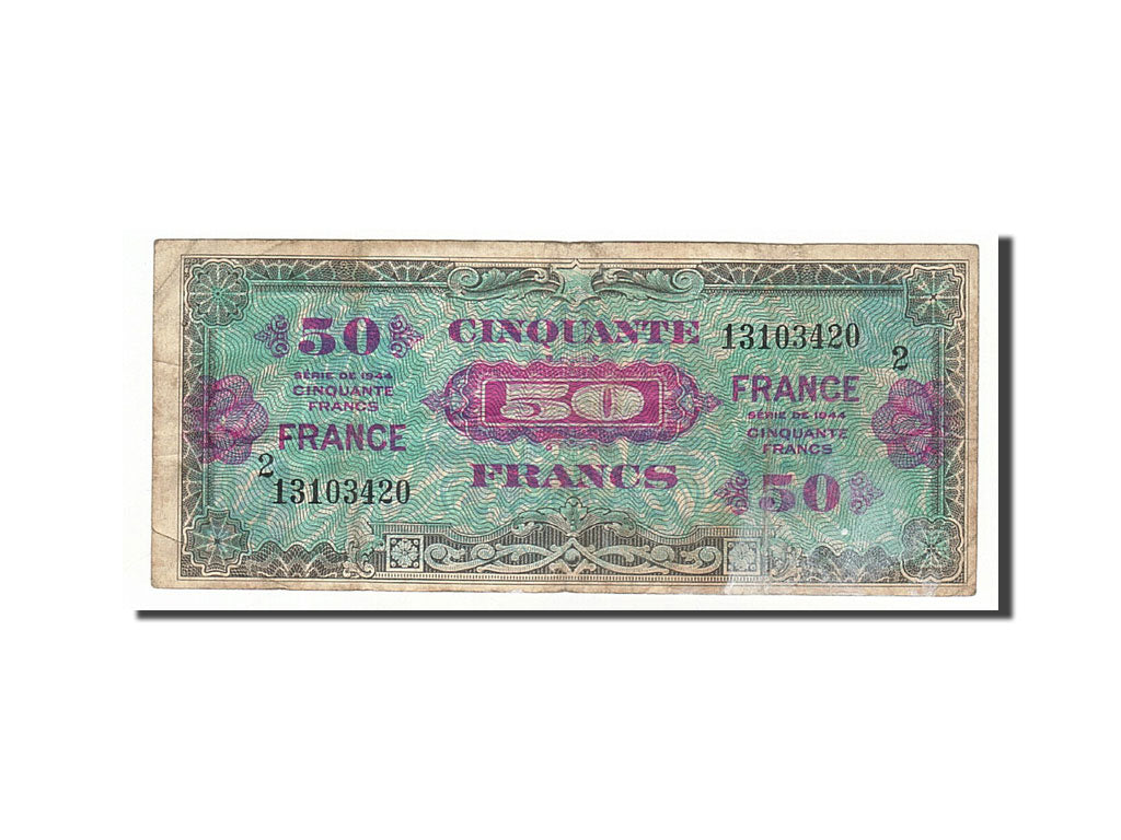 France, 50 Francs, 1945, KM:122b, Undated (1945), VF(20-25), Fayette:VF24.2