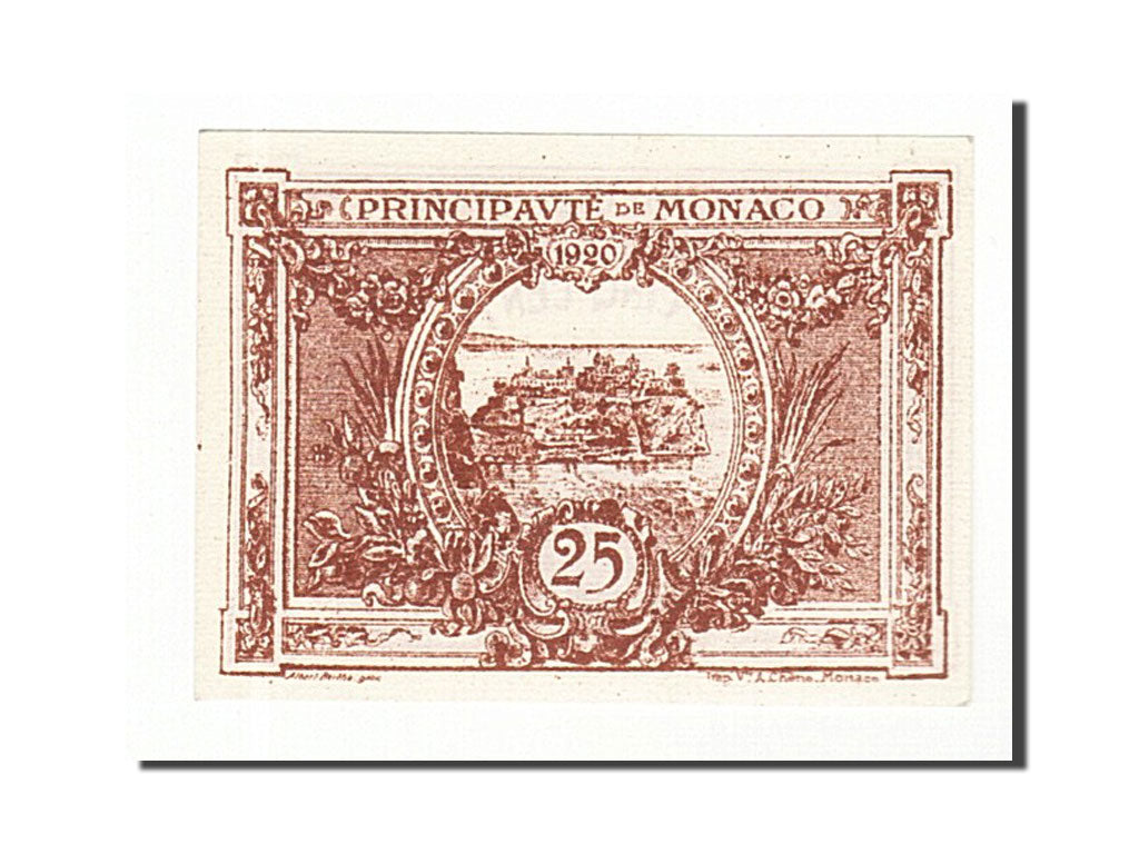 Monaco, 25 Centimes, 1920, KM:1a, 1920-03-20, FDS