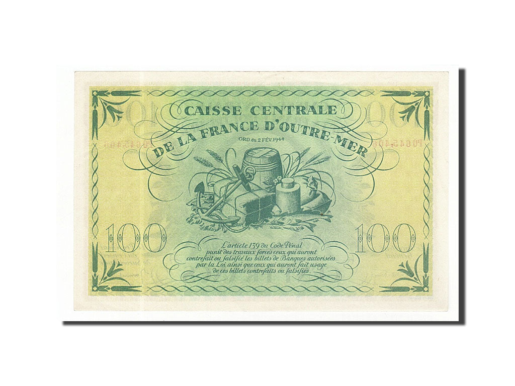 Afrique-Équatoriale française, 100 Francs, 1944, 1944-02-02, KM:18, SUP