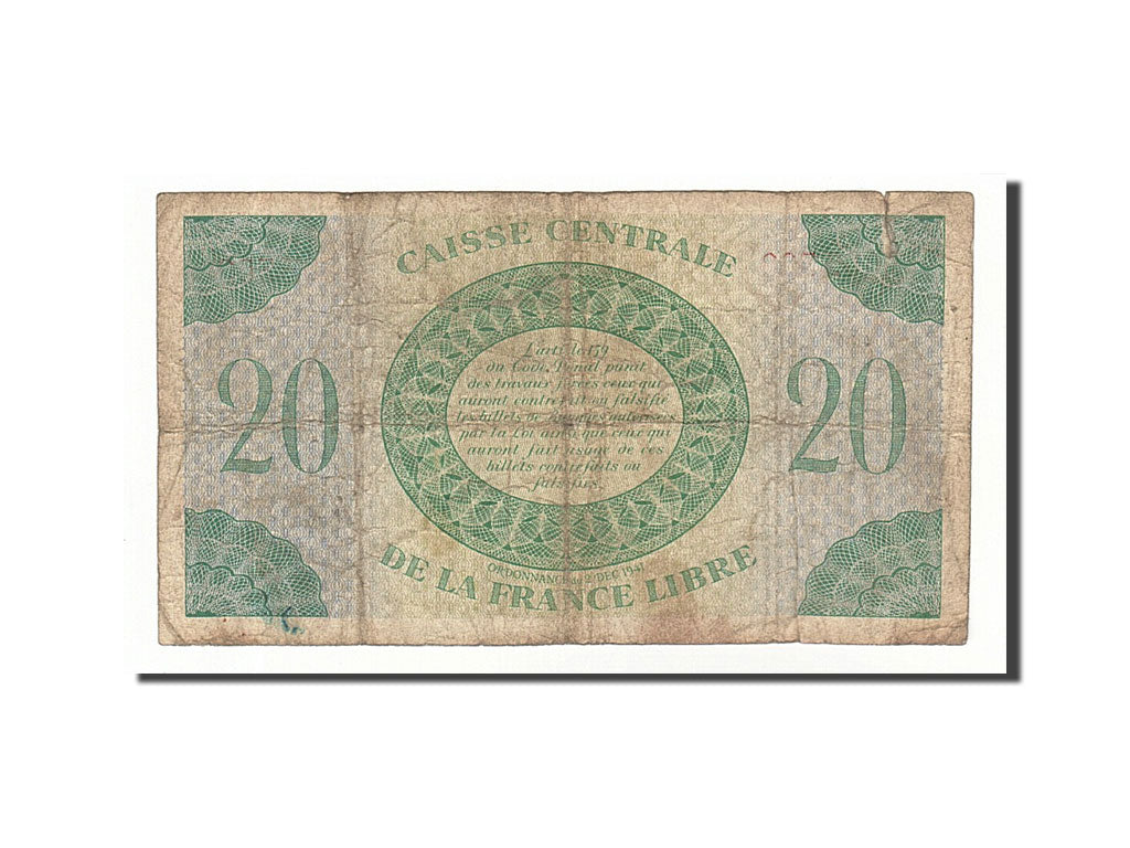 French Equatorial Africa, 20 Francs, 1941, KM:12a, 1941-12-02, VG(8-10)