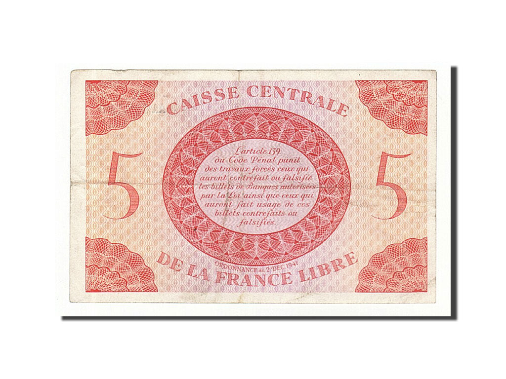 French Equatorial Africa, 5 Francs, 1941, KM:10a, 1941-12-02, EF(40-45)
