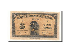 Banknote, French West Africa, 5 Francs, 1942, 1942-12-14, KM:28a, UNC(63)